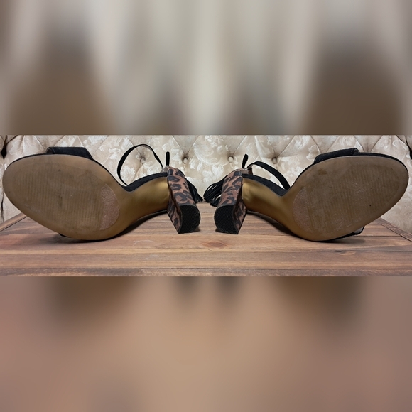 Betsy Johnson Rallo Leopard Fringe Heels Size 7 - Picture 4 of 6